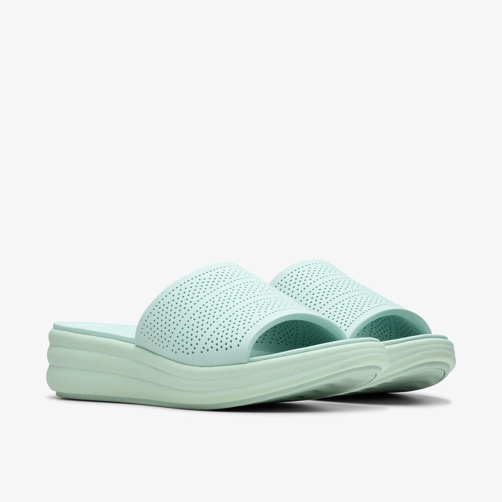 Clarks Drift Twist 26181606 Sandals Women's US 6W Mint Wedge Heel Slide GAL2009